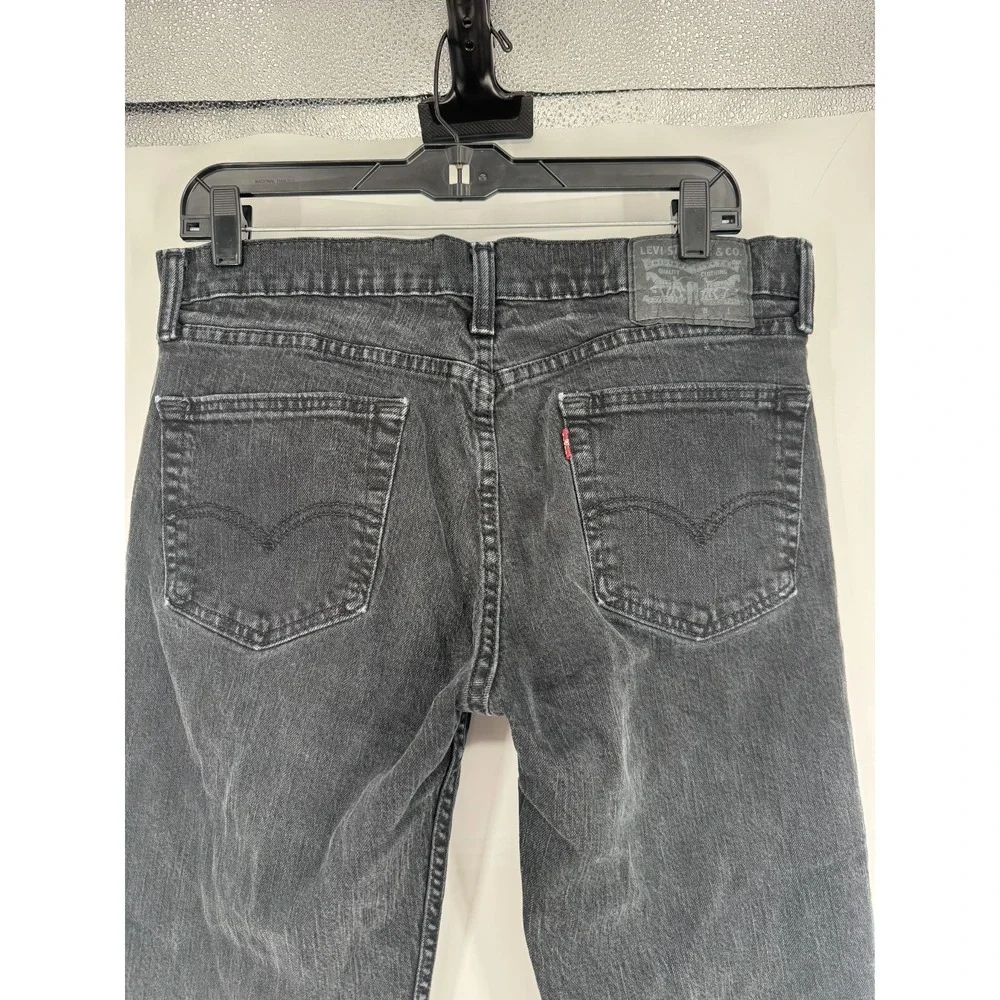 Levis Regular Fit Straight Leg Jeans Mens 34x32 Black Cotton Classic 5 Pocket